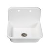 Gourmetier Arcticstone 24" Solid Surface Farmhouse Kitchen Sink W/Backsplash, Wht GKTA242119